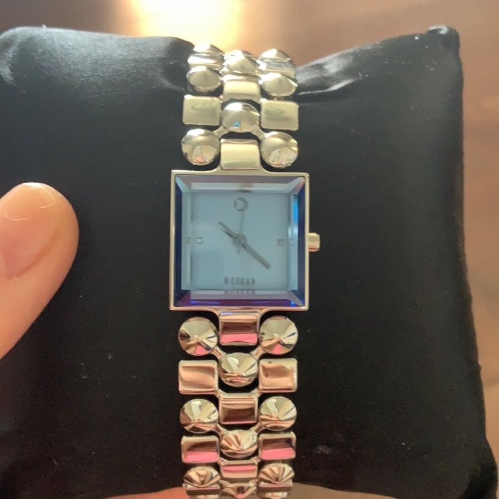 Morgan De Toi rectangle blue faced watch